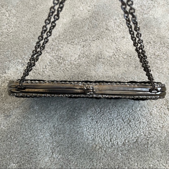 Clara Kasavina Black Fur Swarovski Crystal Embellished Evening Bag Clutch - Picture 7 of 11